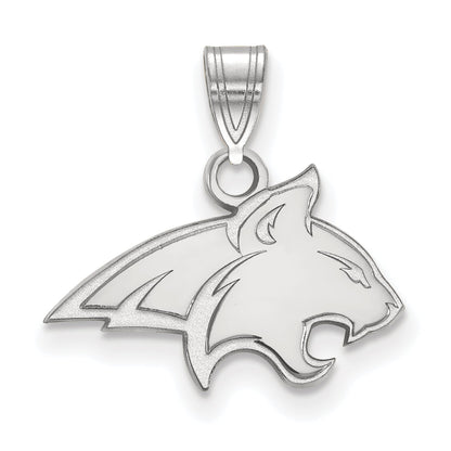 Sterling Silver Rhodium Plated Logoart Montana State University Bobcat Small Pendant