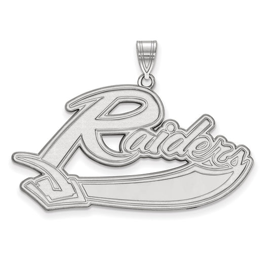 10K White Gold Logoart Mt Union College Raiders Extra Large Pendant
