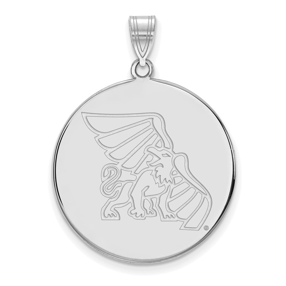 Sterling Silver Rhodium Plated Logoart Missouri Western State University Griffon Extra Large Disc Pendant