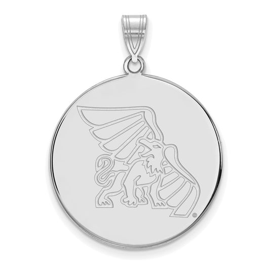 14K White Gold Logoart Missouri Western State University Griffon Extra Large Disc Pendant