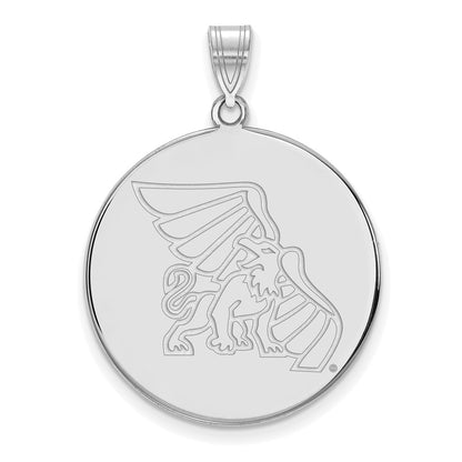 10K White Gold Logoart Missouri Western State University Griffon Extra Large Disc Pendant