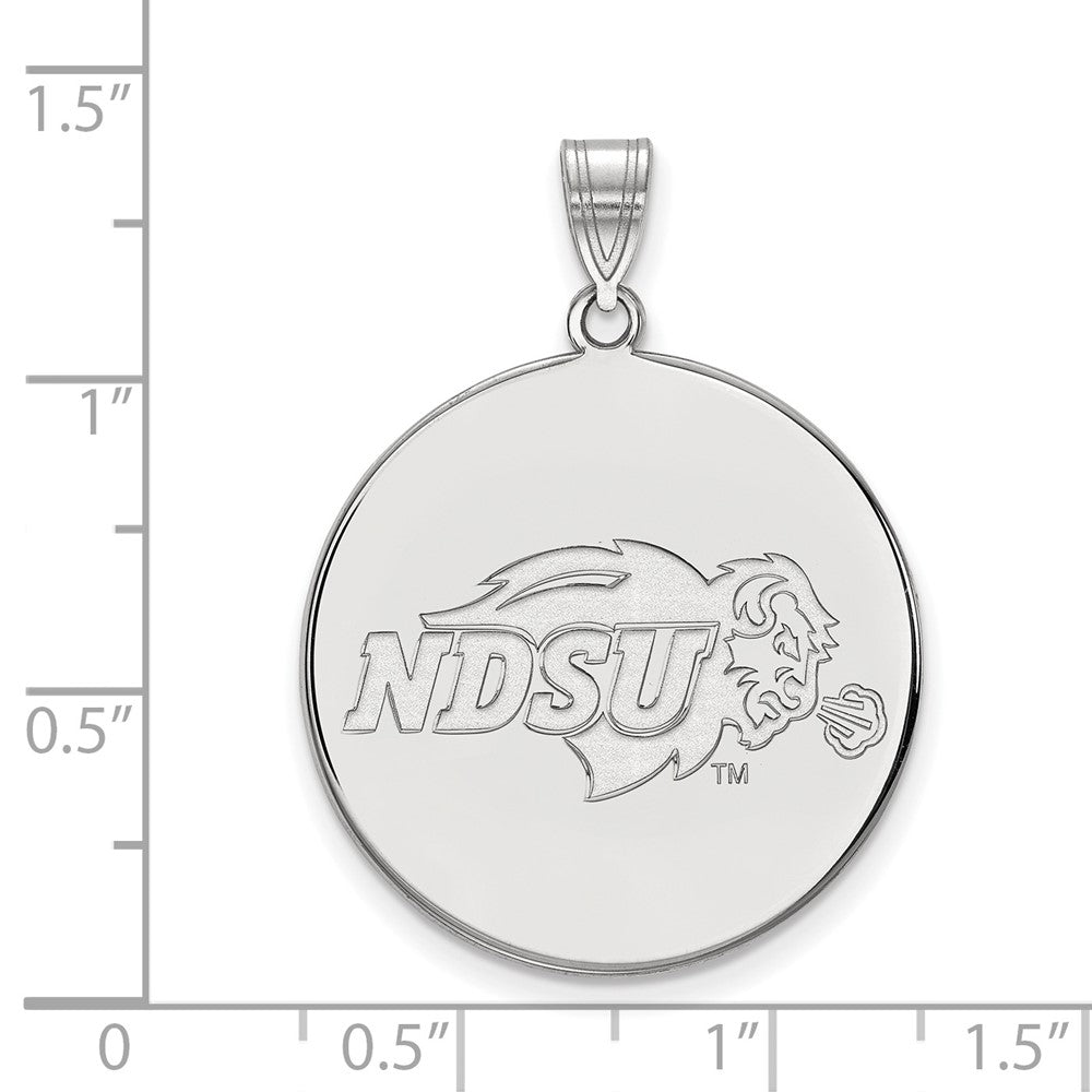 10K White Gold Logoart North Dakota State University Extra Large Disc Pendant