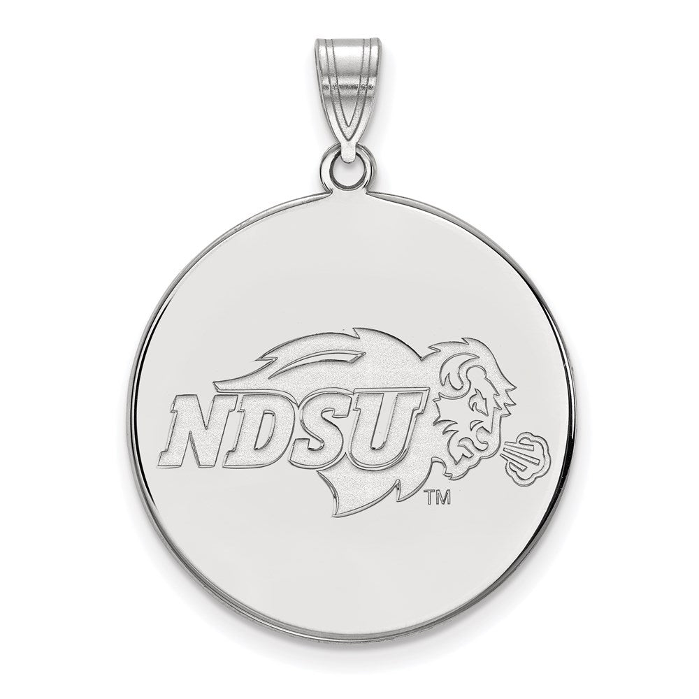 Sterling Silver Rhodium Plated Logoart North Dakota State University Extra Large Disc Pendant
