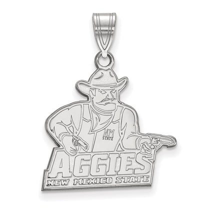10K White Gold Logoart New Mexico State University Aggies Large Pendant