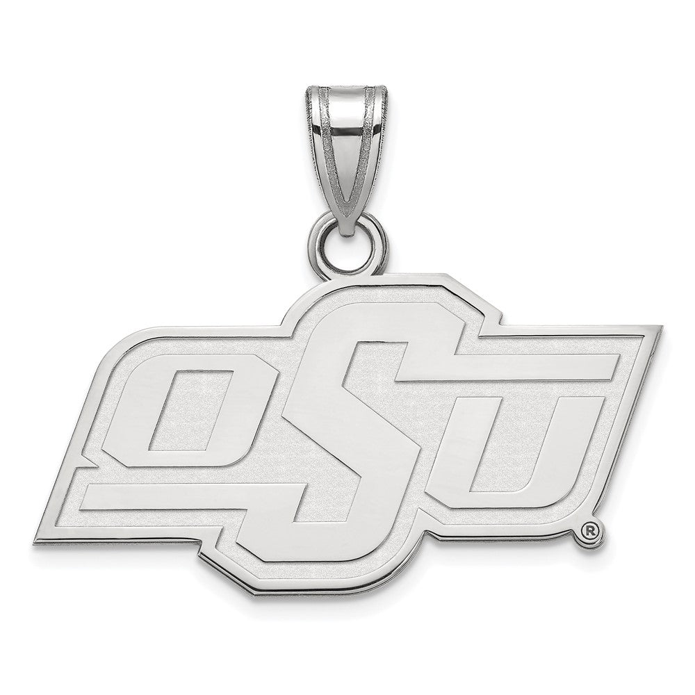 Sterling Silver Rhodium Plated Logoart Oklahoma State University O S U Small Pendant