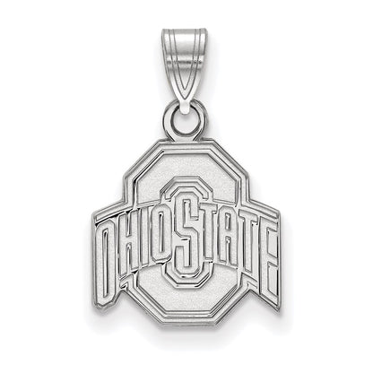 14K White Gold Logoart The Ohio State University Small Pendant