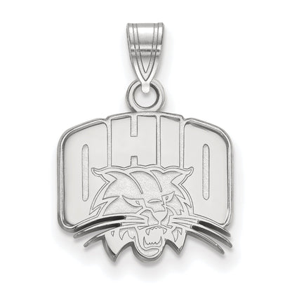 Sterling Silver Rhodium Plated Logoart Ohio University Small Pendant