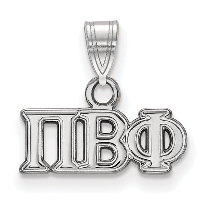 Sterling Silver Rhodium Plated Logoart Pi Beta Phi Sorority Greek Letters Small Pendant