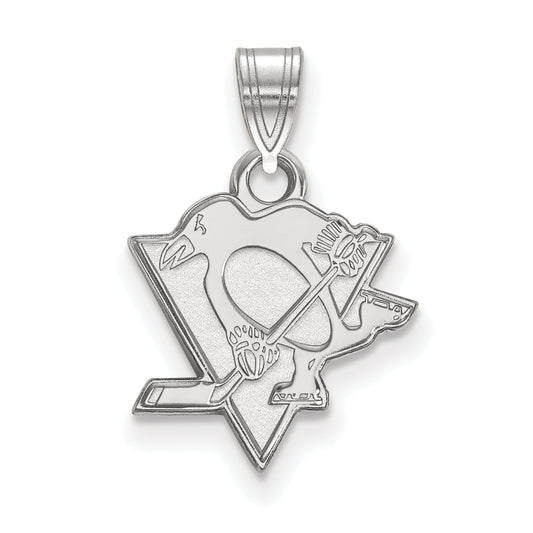 Sterling Silver Rhodium Plated Nhl Logoart Pittsburgh Penguins Small Pendant