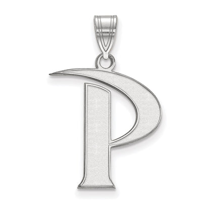 Sterling Silver Rhodium Plated Logoart Pepperdine University Letter P Large Pendant