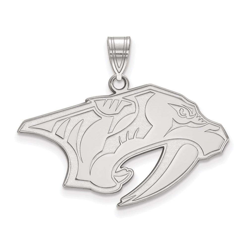 10K White Gold Nhl Logoart Nashville Predators Large Pendant