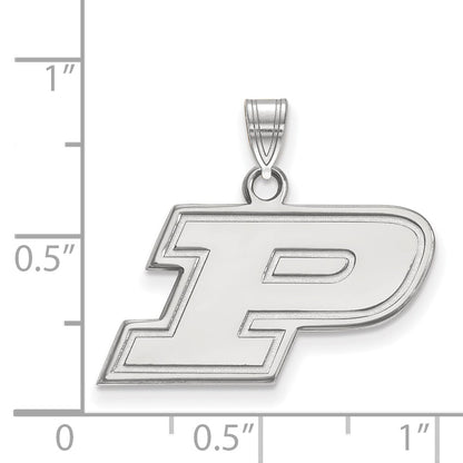 10K White Gold Logoart Purdue University Letter P Small Pendant