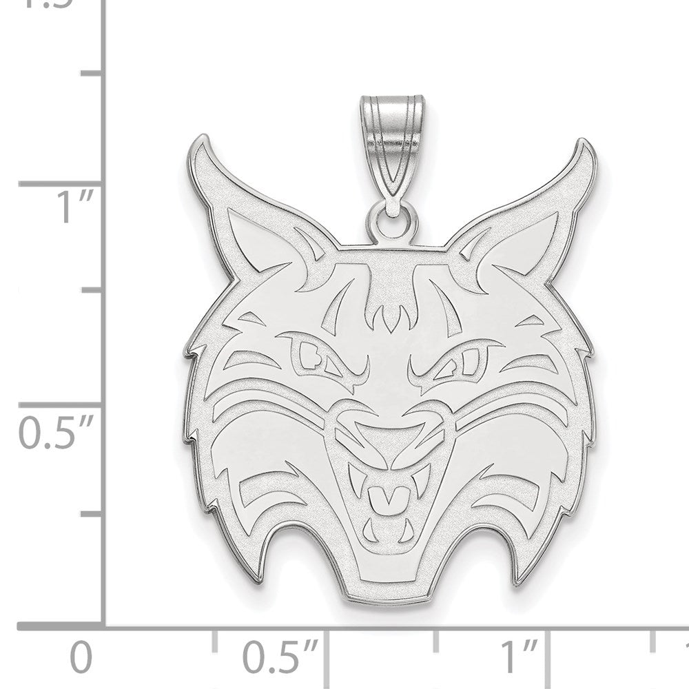 Sterling Silver Rhodium Plated Logoart Quinnipiac University Bobcat Extra Large Pendant
