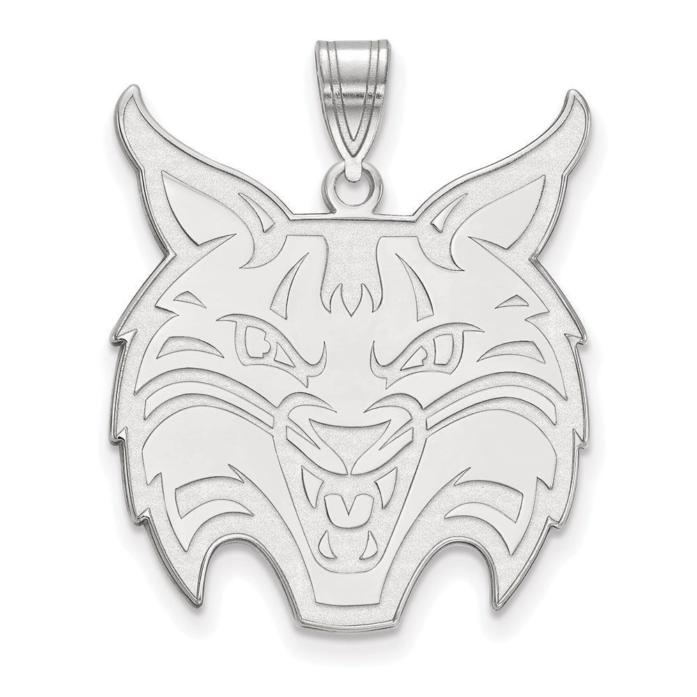 Sterling Silver Rhodium Plated Logoart Quinnipiac University Bobcat Extra Large Pendant