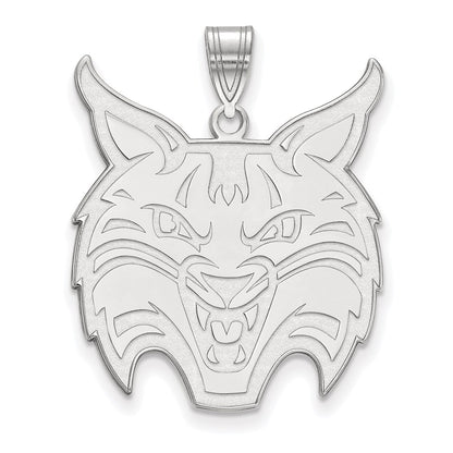 Sterling Silver Rhodium Plated Logoart Quinnipiac University Bobcat Extra Large Pendant