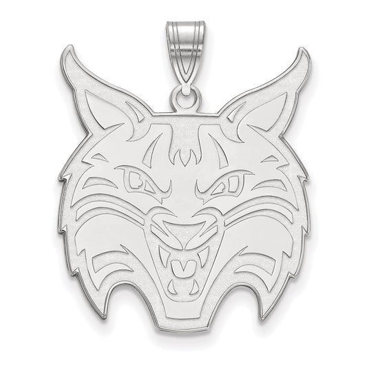 Sterling Silver Rhodium Plated Logoart Quinnipiac University Bobcat Extra Large Pendant
