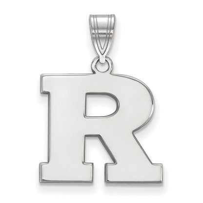 Sterling Silver Rhodium Plated Logoart Rutgers University Letter R Medium Pendant