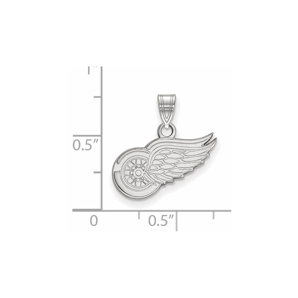 14K White Gold Nhl Logoart Detroit Red Wings Small Pendant