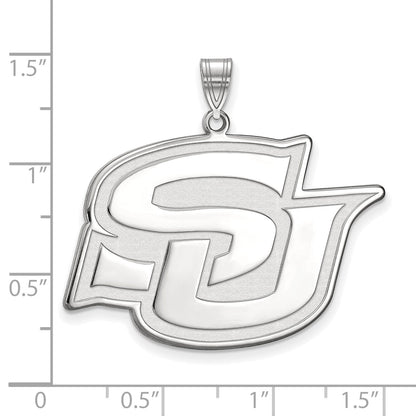 Sterling Silver Rhodium Plated Logoart Southern University Jaguars Extra Large Pendant