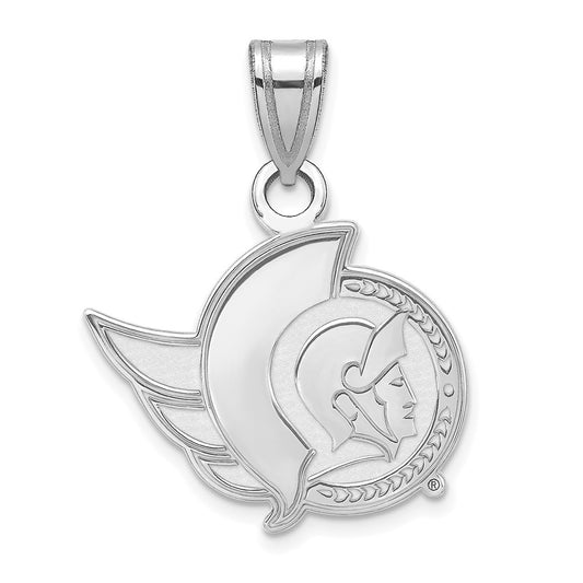 14K White Gold Nhl Logoart Ottawa Senators Small Pendant