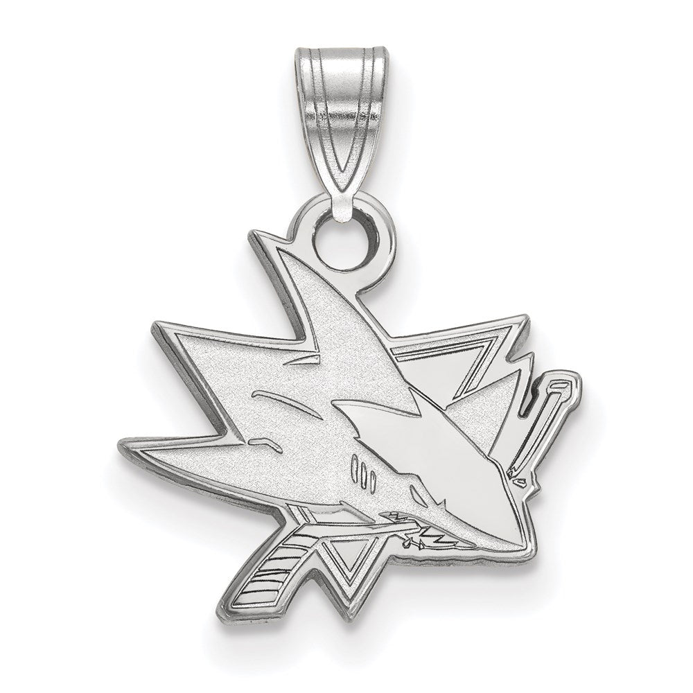 14K White Gold Nhl Logoart San Jose Sharks Small Pendant