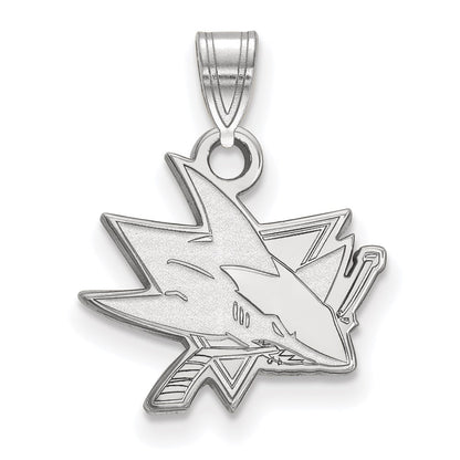 14K White Gold Nhl Logoart San Jose Sharks Small Pendant