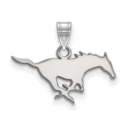 14K White Gold Logoart Southern Methodist University Mustang Small Pendant