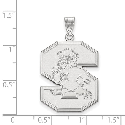 Sterling Silver Rhodium Plated Logoart South Carolina State University Extra Large Pendant