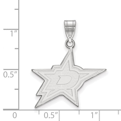 14K White Gold Nhl Logoart Dallas Stars Large Pendant