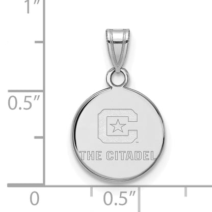 Sterling Silver Rh Plated Logoart The Citadel Small Pendant