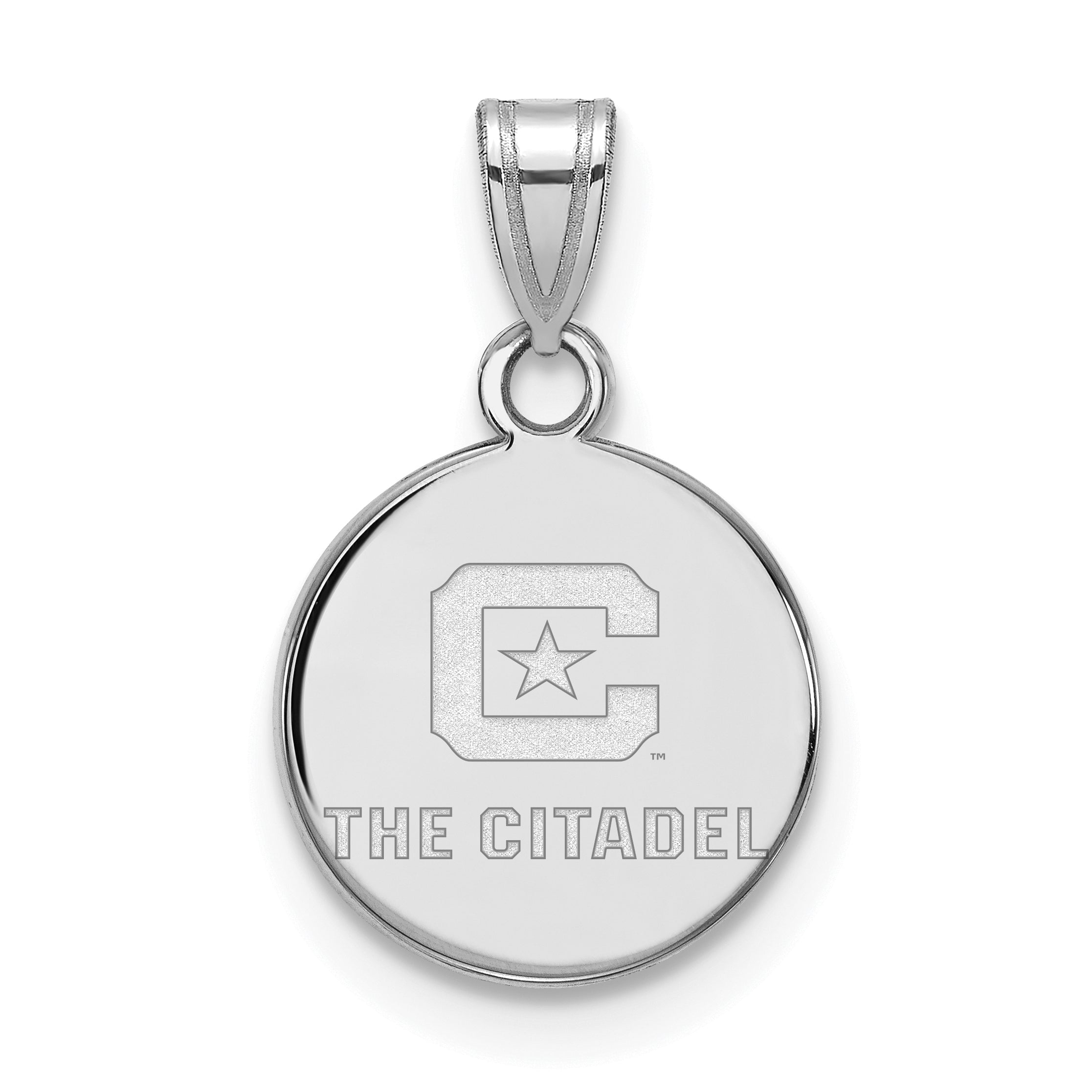 Sterling Silver Rh Plated Logoart The Citadel Small Pendant