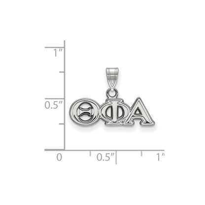 Sterling Silver Rhodium Plated Logoart Theta Phi Alpha Sorority Greek Letters Small Pendant