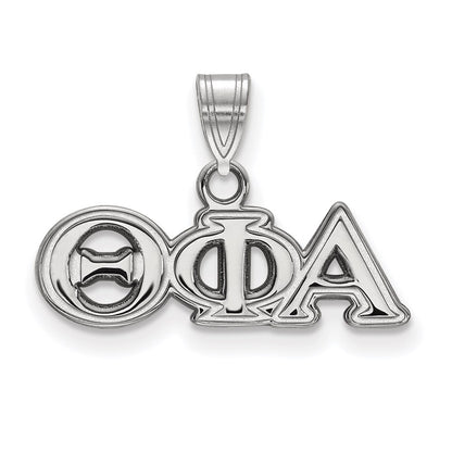 Sterling Silver Rhodium Plated Logoart Theta Phi Alpha Sorority Greek Letters Small Pendant