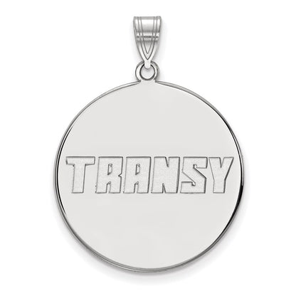 14K White Gold Logoart Transylvania University Extra Large Disc Pendant