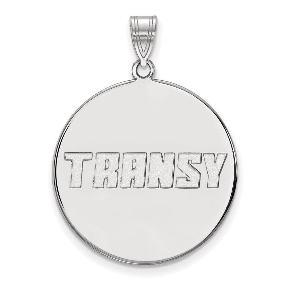 10K White Gold Logoart Transylvania University Extra Large Disc Pendant