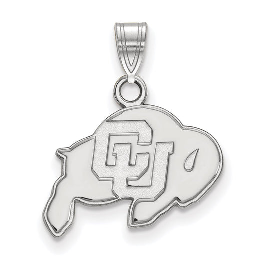 10K White Gold Logoart University Of Colorado Buffalo Small Pendant