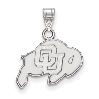 14K White Gold Logoart University Of Colorado Buffalo Small Pendant