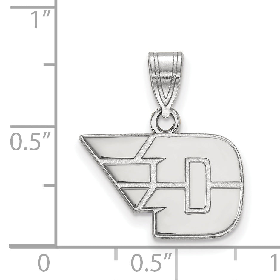 Sterling Silver Rhodium Plated Logoart University Of Dayton Small Pendant