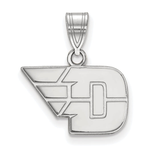 Sterling Silver Rhodium Plated Logoart University Of Dayton Small Pendant