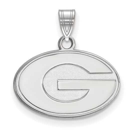 10K White Gold Logoart University Of Georgia Letter G Small Pendant