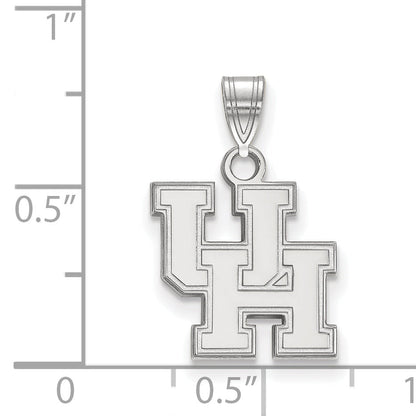 Sterling Silver Rhodium Plated Logoart University Of Houston U H Small Pendant