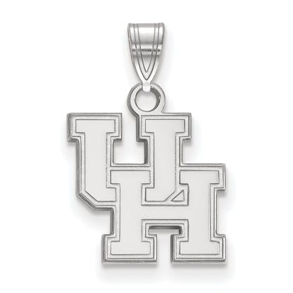 Sterling Silver Rhodium Plated Logoart University Of Houston U H Small Pendant