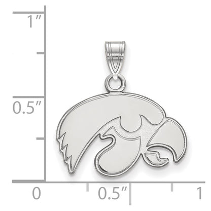 14K White Gold Logoart University Of Iowa Hawk Small Pendant