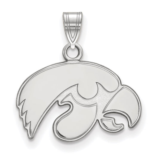10K White Gold Logoart University Of Iowa Hawk Small Pendant
