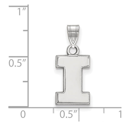 14K White Gold Logoart University Of Illinois Letter I Small Pendant