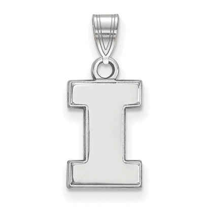 14K White Gold Logoart University Of Illinois Letter I Small Pendant