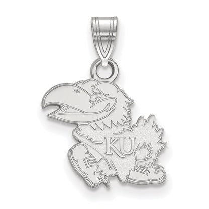 10K White Gold Logoart University Of Kansas Jayhawk Small Pendant