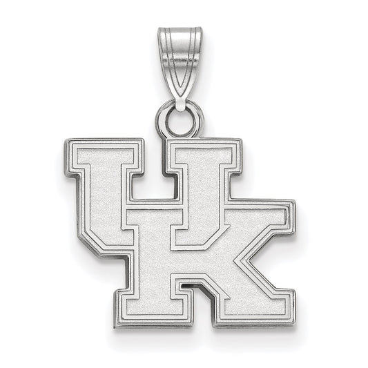 Sterling Silver Rhodium Plated Logoart University Of Kentucky U K Small Pendant