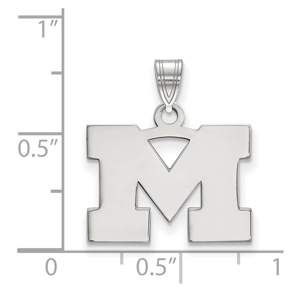 14K White Gold Logoart University Of Michigan Letter M Small Pendant