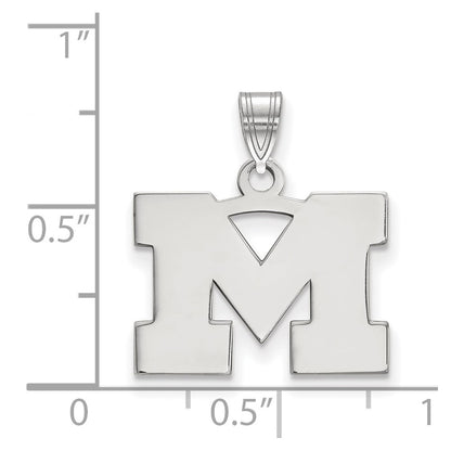 10K White Gold Logoart University Of Michigan Letter M Small Pendant
